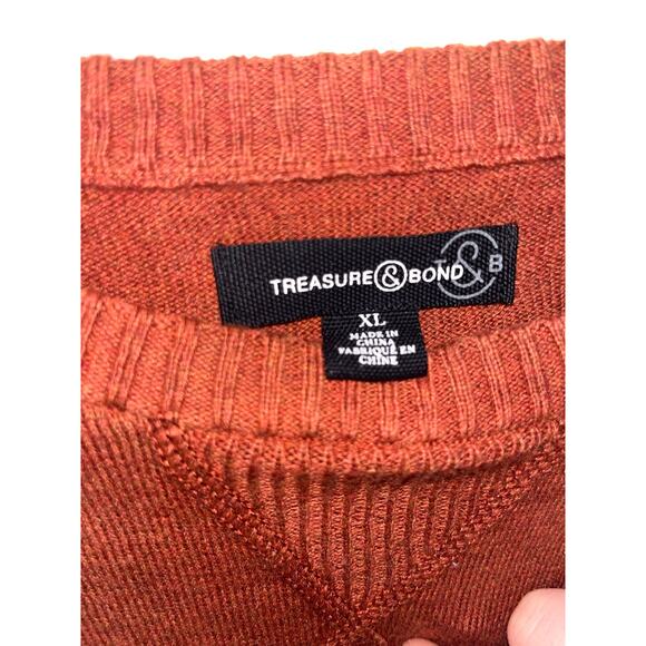 Treasure & Bond - Cotton & Cashmere Crew Sweater in Rust, Men’s “XL” NWT(B35) - Picture 10 of 11